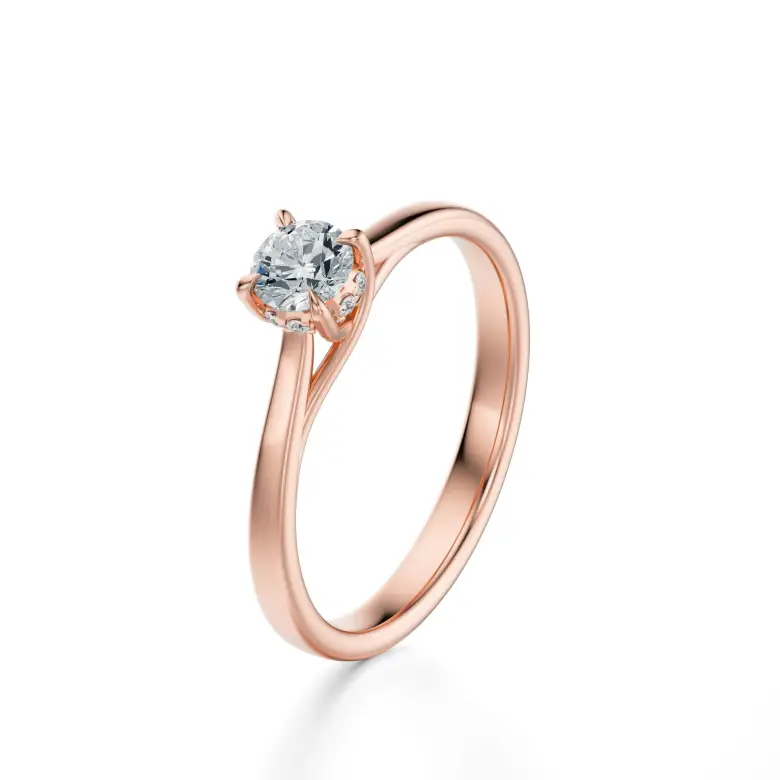 Pierścionek z diamentem różowe złoto AJPZ_100